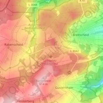 Auf der Hub topographic map, elevation, terrain