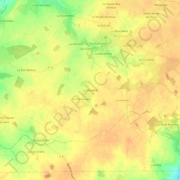 La Morlière topographic map, elevation, terrain