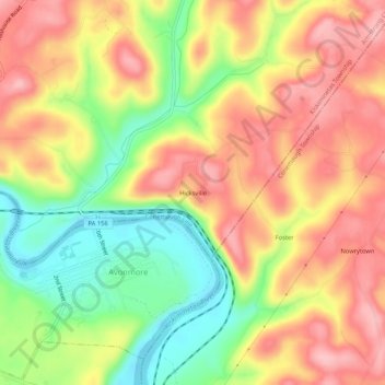 Hicksville topographic map, elevation, terrain