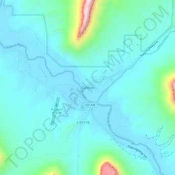 Gateway topographic map, elevation, terrain