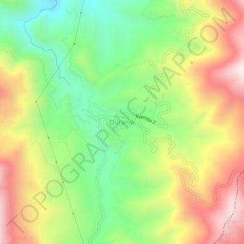 Durania topographic map, elevation, terrain