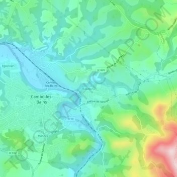 Basaburu topographic map, elevation, terrain