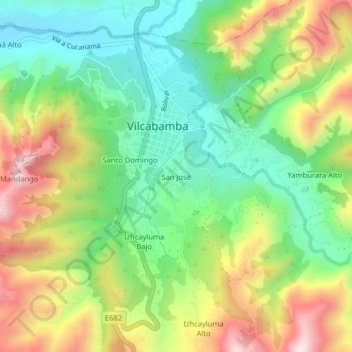 San José topographic map, elevation, terrain