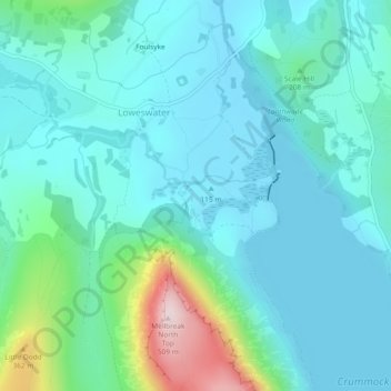 Lowpark topographic map, elevation, terrain