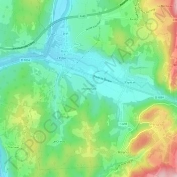 Menestruel topographic map, elevation, terrain