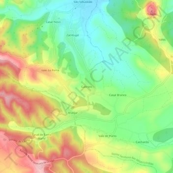 Gabrieis topographic map, elevation, terrain