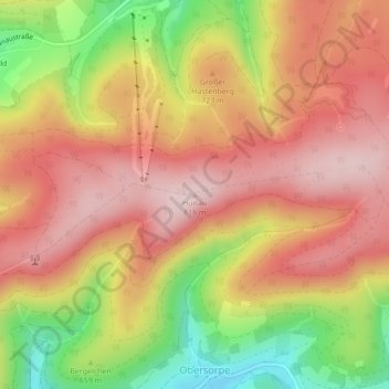 Hunau topographic map, elevation, terrain