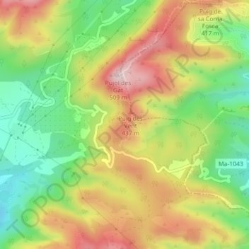 Balma de s'Estepa Negra topographic map, elevation, terrain
