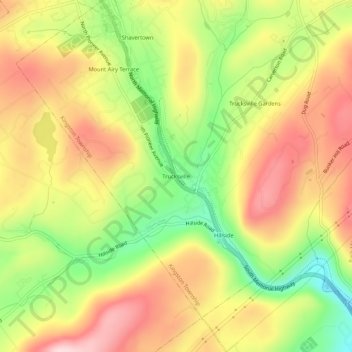 Trucksville topographic map, elevation, terrain
