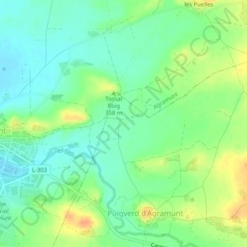Argons topographic map, elevation, terrain