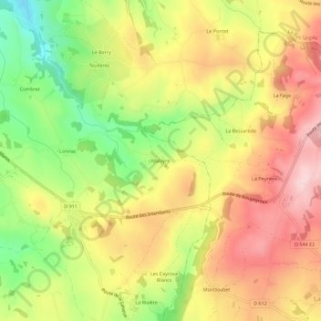 Maloyre topographic map, elevation, terrain