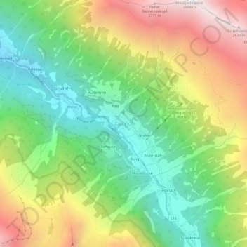 Zaunhof topographic map, elevation, terrain