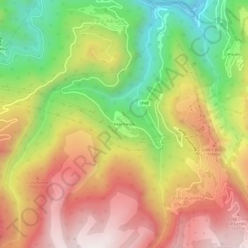 Intermesoli topographic map, elevation, terrain