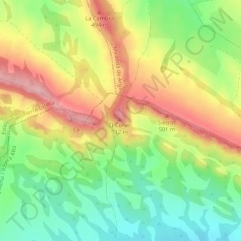 Sierra topographic map, elevation, terrain