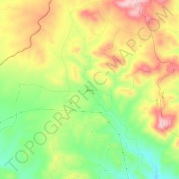 Jauca topographic map, elevation, terrain