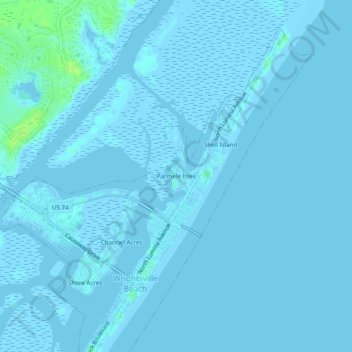 Parmele Isles topographic map, elevation, terrain