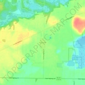 Troy Center topographic map, elevation, terrain
