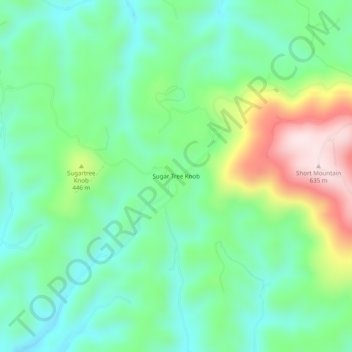 Sugar Tree Knob topographic map, elevation, terrain