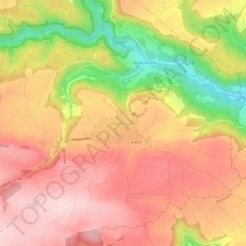 Ewattingen topographic map, elevation, terrain