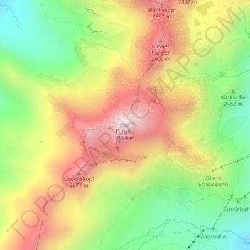 Furgler topographic map, elevation, terrain