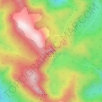 The Gables topographic map, elevation, terrain