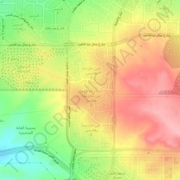 Abo El Hol Districts topographic map, elevation, terrain