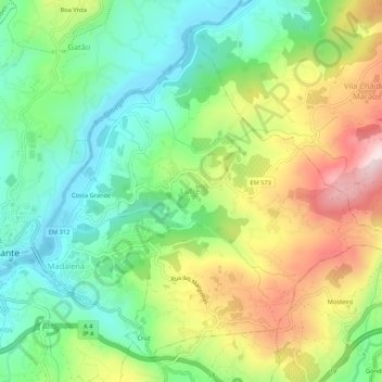 Lufrei topographic map, elevation, terrain