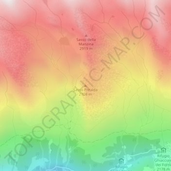 Sasso Prealda topographic map, elevation, terrain