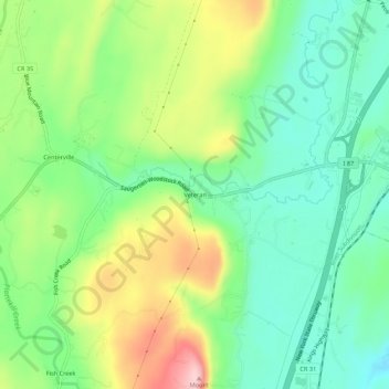 Veteran topographic map, elevation, terrain