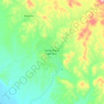 Santa Maria del Oro topographic map, elevation, terrain