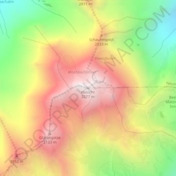 Habicht topographic map, elevation, terrain