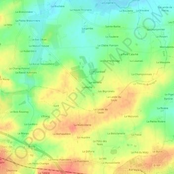 La Roche topographic map, elevation, terrain
