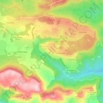 Rayol topographic map, elevation, terrain