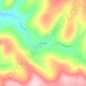 Huntersland topographic map, elevation, terrain