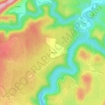 Le Vialaret topographic map, elevation, terrain