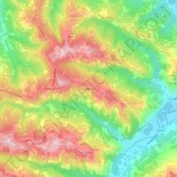 F.ne Scaglione topographic map, elevation, terrain