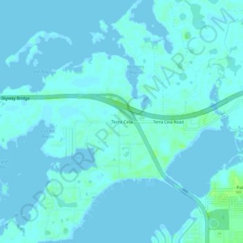 Terra Ceia topographic map, elevation, terrain