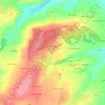 La Motte topographic map, elevation, terrain