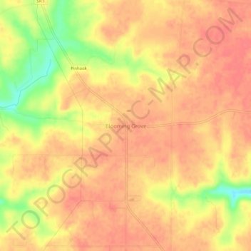 Blooming Grove topographic map, elevation, terrain