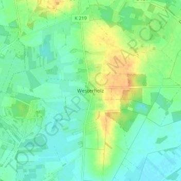Westerholz topographic map, elevation, terrain