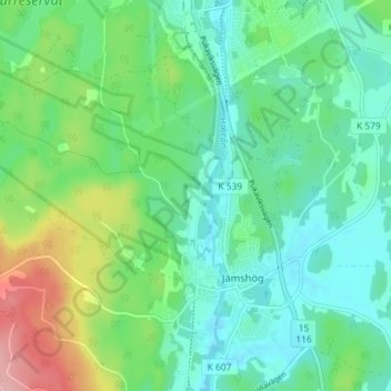 Norra Rödhult topographic map, elevation, terrain