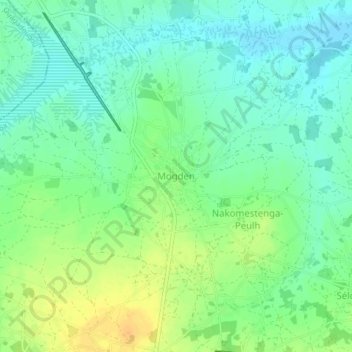 Mogden topographic map, elevation, terrain