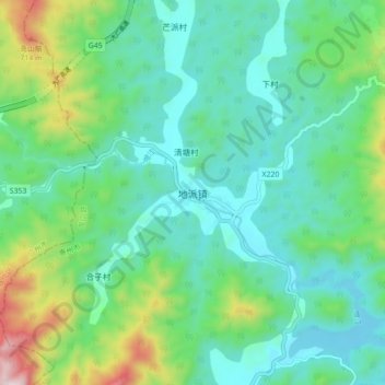 Dipa topographic map, elevation, terrain