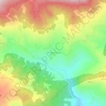 Melekşesolak topographic map, elevation, terrain
