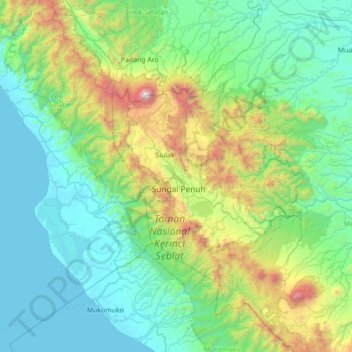 Depati VII topographic map, elevation, terrain