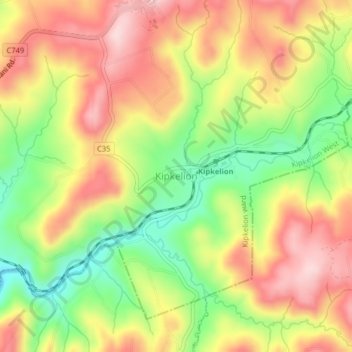 Kipkelion topographic map, elevation, terrain