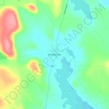 Mickelsträsk topographic map, elevation, terrain