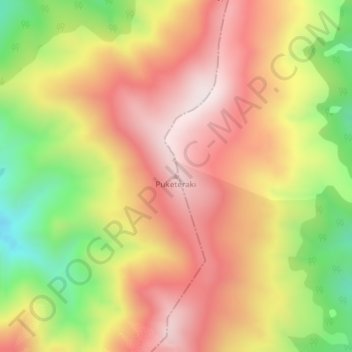 Puketeraki topographic map, elevation, terrain