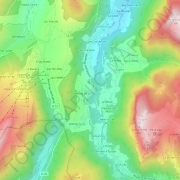 Sur le Saix topographic map, elevation, terrain