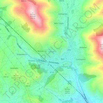 Le Cupe topographic map, elevation, terrain